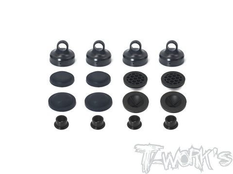TO-274-A T-WORKS TEAM ASSOCIATED RC8B3.1 SHOCK CAPS WITH DIAPHRAGM